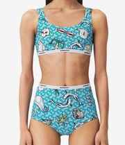 Burberry Tarnie Shark Print Monogram Two Piece Swimsuit