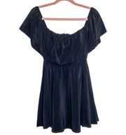 Amanda Uprichard Delilah Black Silk Off Shoulder Mini Dress