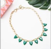 Stella and Dot green and gold tone  eye candy necklace