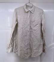 COPY - 5/$25 Gap medium tall linen button up b41