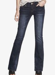 Express Stella Boot Cut Jeans Dark Wash Flared Jeans Size 0 Short Y2K