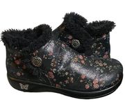 Alegria Meri Sweetie Pie Black Floral Ankle Booties Shootie Women Size EU 40 / U