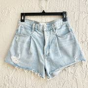 Citizens Of Humanity High Rise Ripped Cut Off Shorts Denim Blue Women's 25 / 0