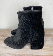 Ash  Erika Black Velvet Embossed Booties size 37