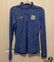 Nike Blue  drifit long sleeve quarter zip Cost Guard