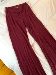 Garnet Flair Ribbed Pants