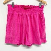 Aqua Swim Shorts Elastic Waistband Terrycloth Barbie Pink Size Small NEW