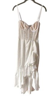 Katie May Take a Sip Midi Dress in Ivory Bustier Top NEW XS