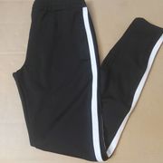 Jessica Simpson Black and White Striped Drawstring Track Pants Size M Training