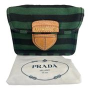 Prada stripe canvas crossbody bag