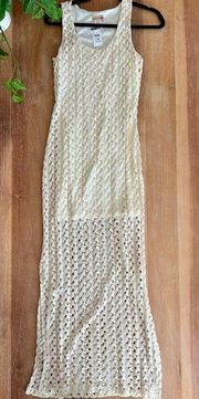 Body Central Crochet Style Cream Maxi Dress Juniors Medium