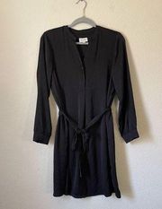 Frank and oak black popover Henley shirt dress size xs