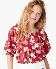 NWT kate spade Botanical garden aperitif top, Red and White