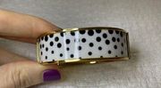 Talbots Gold Hinge Bangle Bracelet with White and Black Enamel