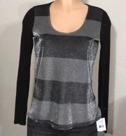 Three Dots metallic top. Perfect holiday top.NWOT