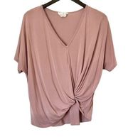 SADIE & SAGE Twist Front Top Mauve Pink Small