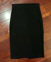 Zara Women’s Classic Midi Pencil Skirt Black Silver Back Zipper High Rise Size M