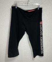 Superdry Sport Capri Black Capri Leggings in Size XL