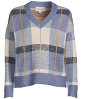 For The Republic Plaid V Neck Sweater. Size S. NWT