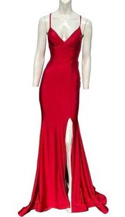 Jessica Angel Lace Up Back Sleeveless Gown Style 356 Red Size XS NWT