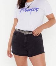 Nasty Gal High-Waisted Black Denim Shorts