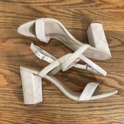 NORDSTROM B.P. Suede Sandal Chunky Heel Nude size 7.5