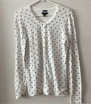 Tommy Hilfiger 100% cotton size S polka dot white cardigan