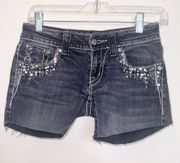 Miss Me Sequins Bling Bedazzled Jean Short Cut Offs!