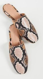Madewell The Remi Mule in Snake Embossed Leather Slip On Shoes Sz 7