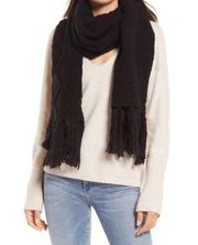 NWT Treasure & Bond Oversized Chunky Cable Knit Fringe Multi Weave Scarf