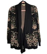 Anthropologie Staring at Stars Floral Open Drape Front Cardigan