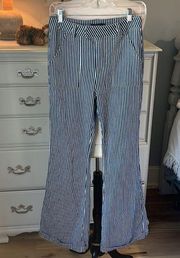 Forever 21 Striped Flare Leg Jeans Bell Bottoms Stretchy Womens Medium High Waist