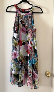 Floral Geometric A-line Dress