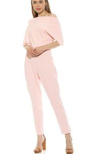 NWT Alexia Admor Athena Off The Shoulder Short Sleeve Pink Jumpsuit SMALL