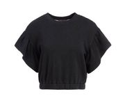 NWT- Alice+Olivia Ruffle-Sleeve Crop Sweatshirt M