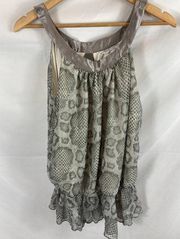 Alexia Admor Snakeskin print chiffon pelplum blouse size medium