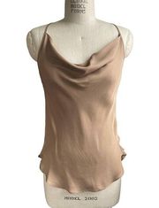 NWT Haute Hippie Silk Racerback Cowl Neck Tank in Suntan - Small