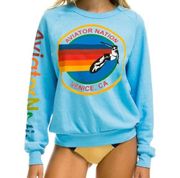 Aviator Nation Unisex Crew Sweatshirt Light Blue