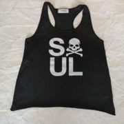 skull and crossbones scoop neck tank top size small