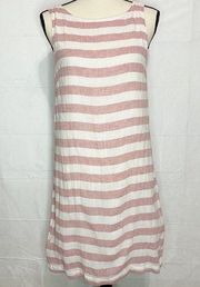 BeachLunchLounge Striped Linen Blend Shift Dress Sz Medium Lined