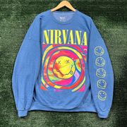 Nirvana Nevermind Oversized Grunge Band Crewneck Sweater Size L/XL