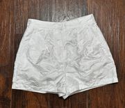 Connor all white floral jacquard print shorts