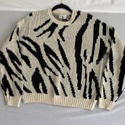 Zebra Print Chunky Sweater