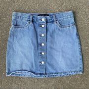 Vintage 90s London Jean button front denim skirt