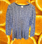 Cupio Blue and White Marled Knit Sweater Size Large‎