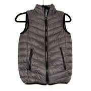 Fabletics Grey Puffer Zip Up Vest XS