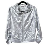 Chico’s metallic grey full zip jacket