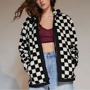 Pendelton Checkerboard White Black Jacket Fleece Size Large