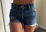 High-Waisted O.G. Straight Embroidered Cut-Off Jean Shorts