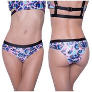 MinkPink NWT Swimwear Deep Sea Daydream Cheeky Bikini Bottom Size L Floral Print